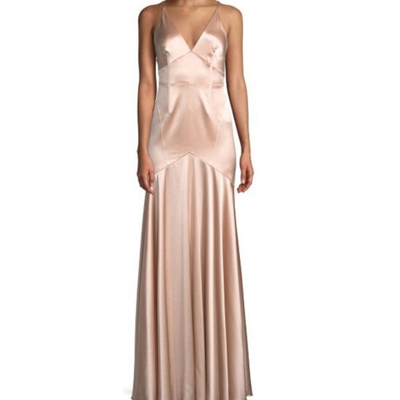 JILL STUART Satin V-Neck Sleeveless Corset Gown - Picture 8 of 14